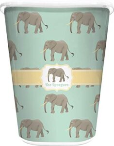 rnk shops elephant waste basket - double sided (white) (personalized)