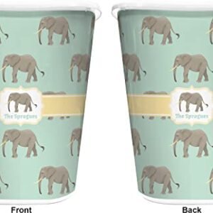 RNK Shops Elephant Waste Basket - Double Sided (White) (Personalized)