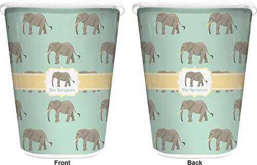 RNK Shops Elephant Waste Basket - Double Sided (White) (Personalized)