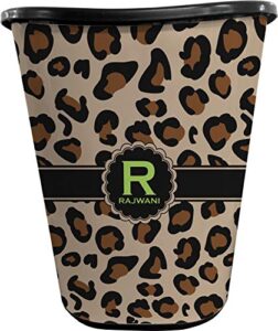 rnk shops granite leopard waste basket - double sided (black) (personalized)