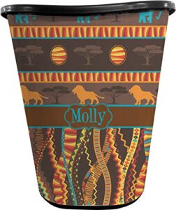 youcustomizeit african lions & elephants waste basket - double sided (black) (personalized)
