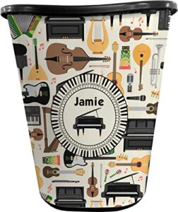 rnk shops musical instruments waste basket - double sided (black) (personalized)