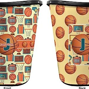 RNK Shops Basketball Waste Basket - Double Sided (Black) (Personalized)