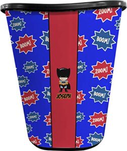 rnk shops superhero waste basket - double sided (black) (personalized)