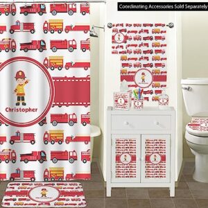 RNK Shops Firetrucks Waste Basket - Double Sided (White) (Personalized)