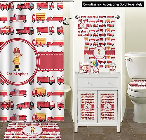RNK Shops Firetrucks Waste Basket - Double Sided (White) (Personalized)