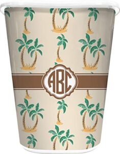 rnk shops palm trees waste basket - double sided (white) (personalized)