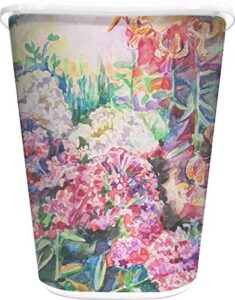 rnk shops watercolor floral waste basket - double sided (white)