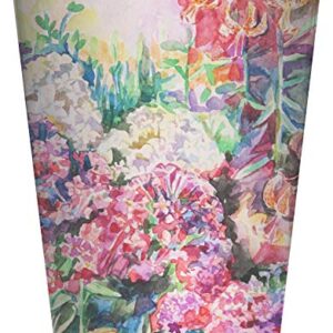 RNK Shops Watercolor Floral Waste Basket - Double Sided (White)