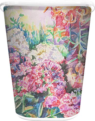 RNK Shops Watercolor Floral Waste Basket - Double Sided (White)