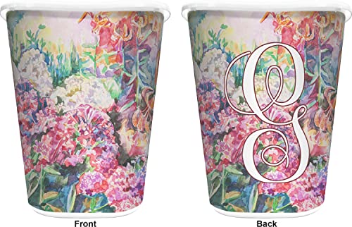 RNK Shops Watercolor Floral Waste Basket - Double Sided (White)