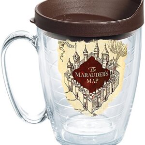 Tervis Harry Potter-the Marauder's Map Insulated Tumbler with Wrap and Brown Lid, 16 oz Mug, Clear