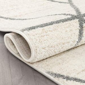 Well Woven Plaza Geometric Ivory Modern Lines Angles Tiles Shapes Area Rug 5x7 (5'3" x 7'3") Carpet