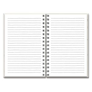 Rae Dunn Medium Hardcover Spiral Notebook - 5.75" x 8.75" - Durable Wire-O Lay-Flat Binding, Rigid Cover & 160 Lined Pages - Notebook