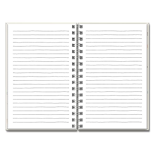 Rae Dunn Medium Hardcover Spiral Notebook - 5.75" x 8.75" - Durable Wire-O Lay-Flat Binding, Rigid Cover & 160 Lined Pages - Notebook