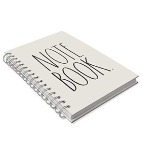 Rae Dunn Medium Hardcover Spiral Notebook - 5.75" x 8.75" - Durable Wire-O Lay-Flat Binding, Rigid Cover & 160 Lined Pages - Notebook