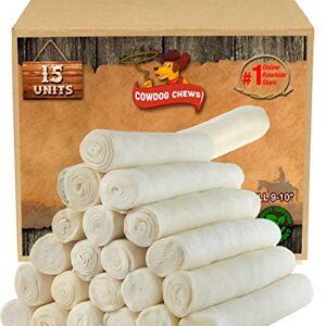 Cowdog Chews Retriever Roll 9-10 inch (15 Pack) All Natural Rawhide Dog Treat Bone