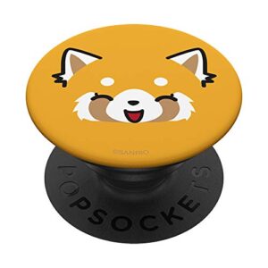 aggretsuko happy face popsockets stand for smartphones and tablets popsockets popgrip: swappable grip for phones & tablets