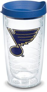 tervis made in usa double walled nhl st. louis blues insulated tumbler cup keeps drinks cold & hot, 16oz, primary logo