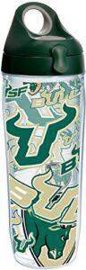 tervis made in usa double walled university of south florida bulls insulated tumbler cup keeps drinks cold & hot, 24oz water bottle, all over
