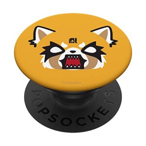 aggretsuko rage face popsockets stand for smartphones and tablets popsockets popgrip: swappable grip for phones & tablets