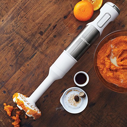 Cuisinart CSB-100W Smart Stick Variable Speed Hand Immersion Blender, Stainless Steel/White, 2018