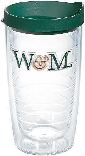 Tervis Made in USA Double Walled William & Mary University Tribe Insulated Tumbler Cup Keeps Drinks Cold & Hot, 16oz, Green and Gold