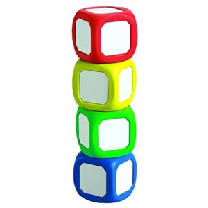 learning advantage ctu7836 magnetic write-on wipe-off dice set, 2" (pack of 4) white
