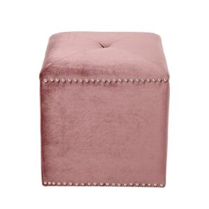 Christopher Knight Home Allen Glam Velvet Ottoman, Blush