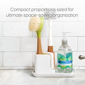 Full Circle Kitchen Sink Set - Ceramic Organizer with Be Good Dish Brush and In a Nutshell Scrubbing Sponges, Green