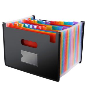 expanding file folder, upgrade 3500 sheets capacity expandable accordion document bill paper organizer, accordian filing box, teacher office supplies, classroom desk organization,letter size,24 pocket