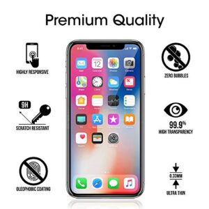 amFilm (3-Pack) iPhone XS/X Screen Protector, 0.26mm 9H Tempered Glass Screen Protector with Easy Installation Tray for Apple iPhone 10.