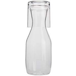 Lily's Home Bedside Night Water Carafe with Tumbler Glass, Easy Pour Spout for No-Mess Use in Bedroom, Bathroom, or Kitchen, Use Cup as Lid, Acrylic Break Resistant (16 Ounces)