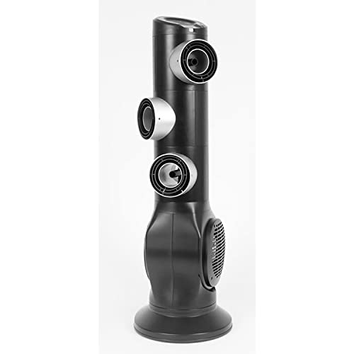 LifeSmart Texas Tornado 3 High Velocity Tower Fan with 3 Adjustable Air Ports, Oscillation, and Remote in Black