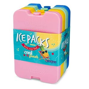 Yumbox Ice Packs - set of 4 Multi - Cool Pack, Slim Long-Lasting Ice Packs - Great for Coolers or Lunch Box