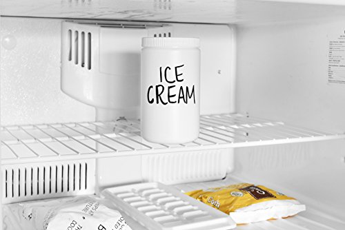 Pinnacle Mercantile Plastic Containers with Screw on Lids 32 oz Quart Hot or Cold Freezable Food Ice Cream Jars White BPA Free Set of 4