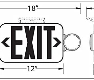 Black LED Exit Sign Emergency Light Combo with Green Letters