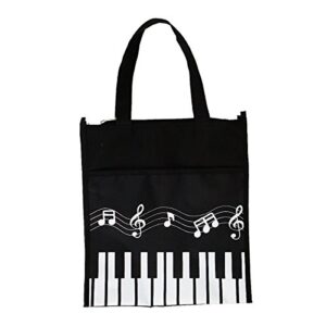 music theme handbag canvas piano keys tote bag reusable grocery bag for shopping