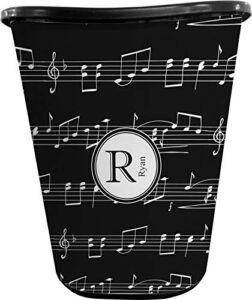 rnk shops musical notes waste basket - double sided (black) (personalized)
