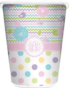 rnk shops girly girl waste basket - double sided (white) (personalized)