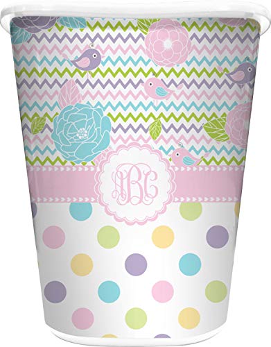 RNK Shops Girly Girl Waste Basket - Double Sided (White) (Personalized)