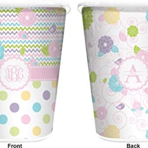 RNK Shops Girly Girl Waste Basket - Double Sided (White) (Personalized)