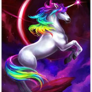 YISUMEI Warm Soft Cozy Plush Throw Fleece-Flannel Blanket 60"x80" Beautiful Unicorn Rainbow Nebula Moon