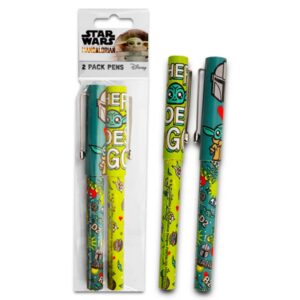 Star Wars Pen Set, 8 Pc Bundle - 7 Deluxe Star Wars Pens featuring Baby Yoda, Luke Skywalker, Darth Vader plus Star Wars Bookmarks (Star Wars Office Supplies)