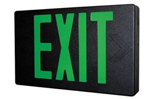 black led exit sign with green letters