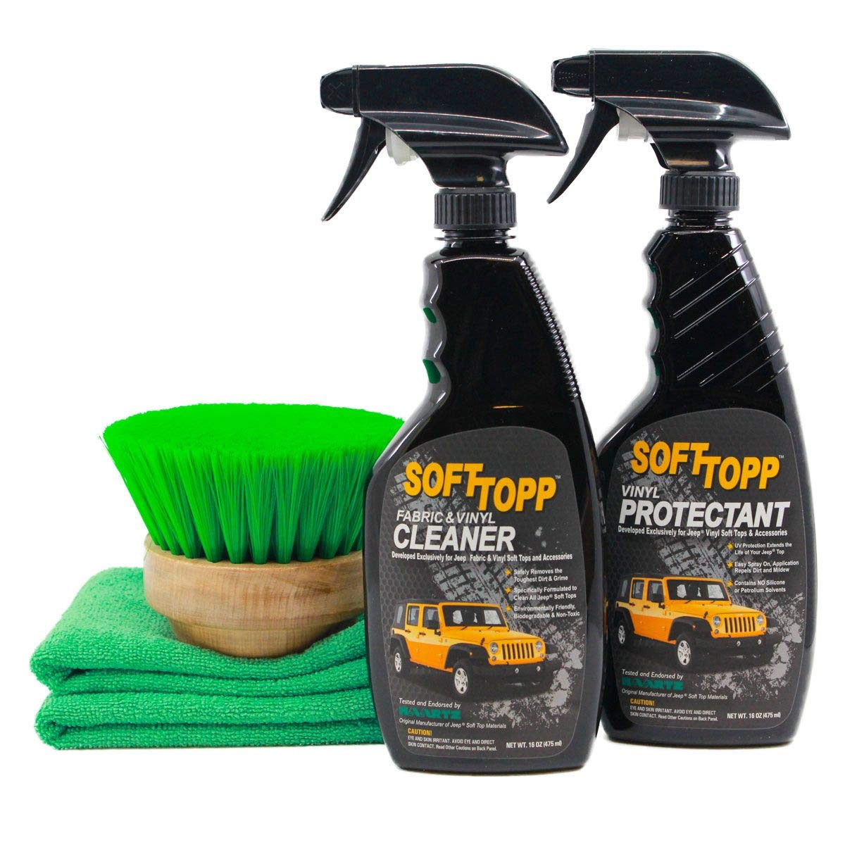 SoftTopp Vinyl Top Cleaner & Protectant Premium Kit - towel color may vary