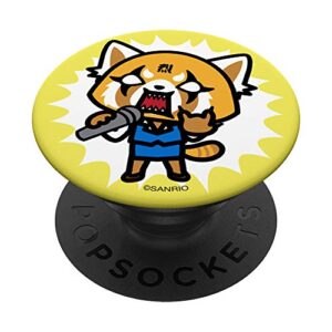 aggretsuko singing popsockets stand for smartphones and tablets popsockets popgrip: swappable grip for phones & tablets