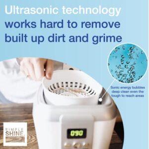 Ultrasonic Jewelry Cleaner Kit - New Premium Cleaning Machine and Liquid Cleaner Solution Concentrate - Digital Sonic Cleanser for Watchbands Jewelry, Silver and More