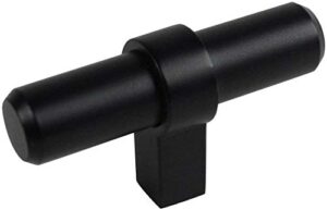 cosmas 10 pack 181fb flat black cabinet bar handle pull knob - 2-3/8" long