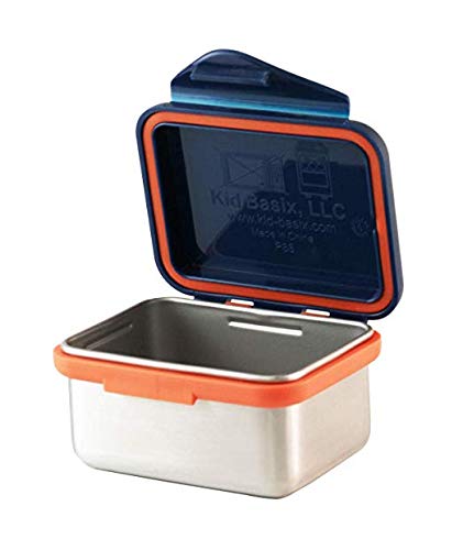 Kid Basix Safe Snacker, Reusable Stainless Steel Lunchbox Container for Kids & Adults, Reusable Food Container, BPA Free, Dishwasher Safe, 7oz, Navy